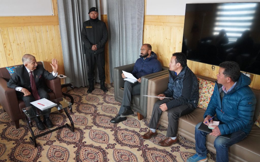 Chushul Councillor Dr Tsering call on the LG Mishra Chushul Councillor Dr Tsering call on the LG Mishra