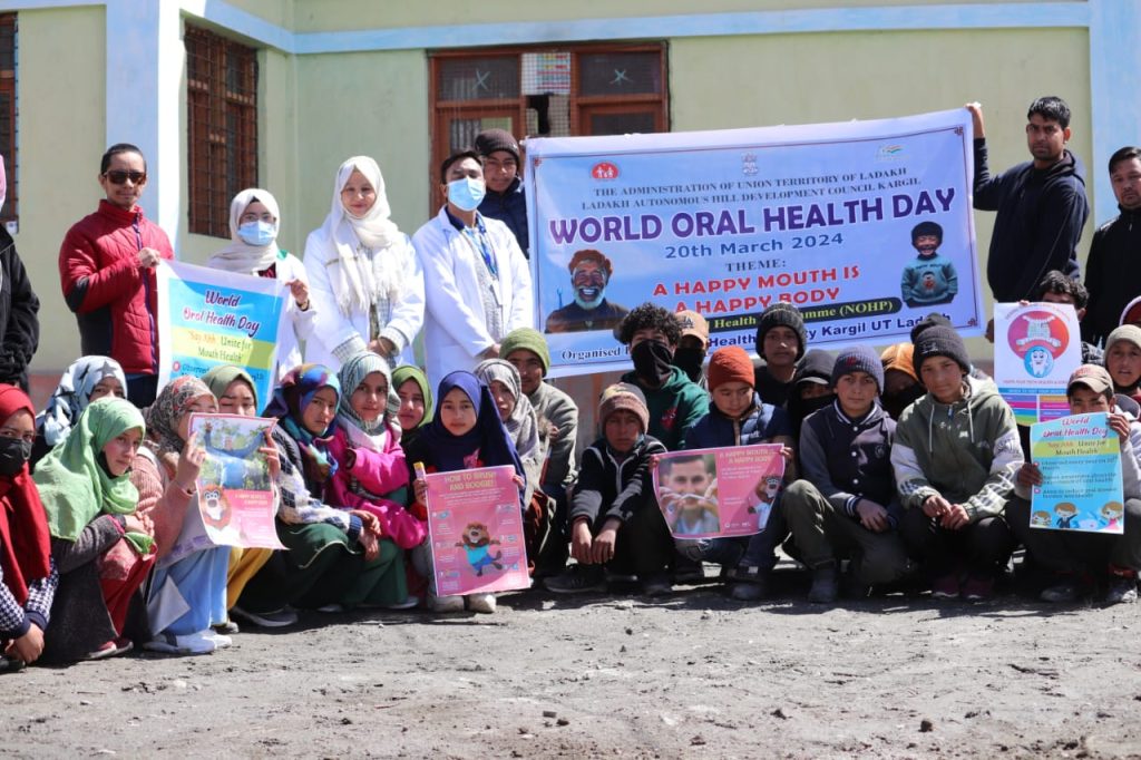 World Oral Health Day celebrated at GHS Thasgam Sankoo Kargil, GMS Thangzur Trespone