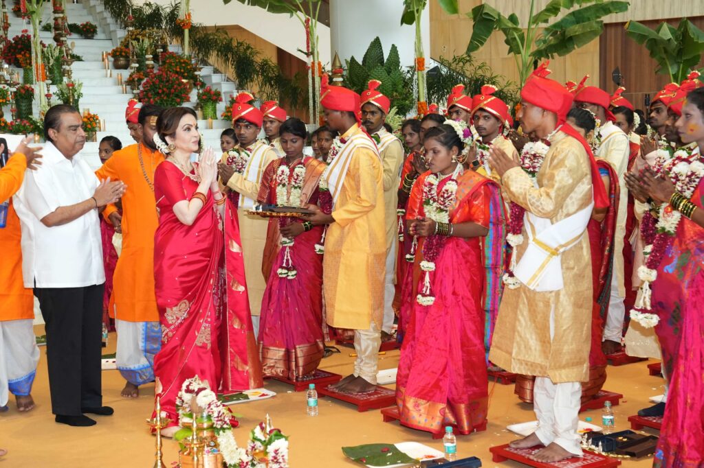Ambani family wedding celebrations begin with mass wedding for underprivileged couples