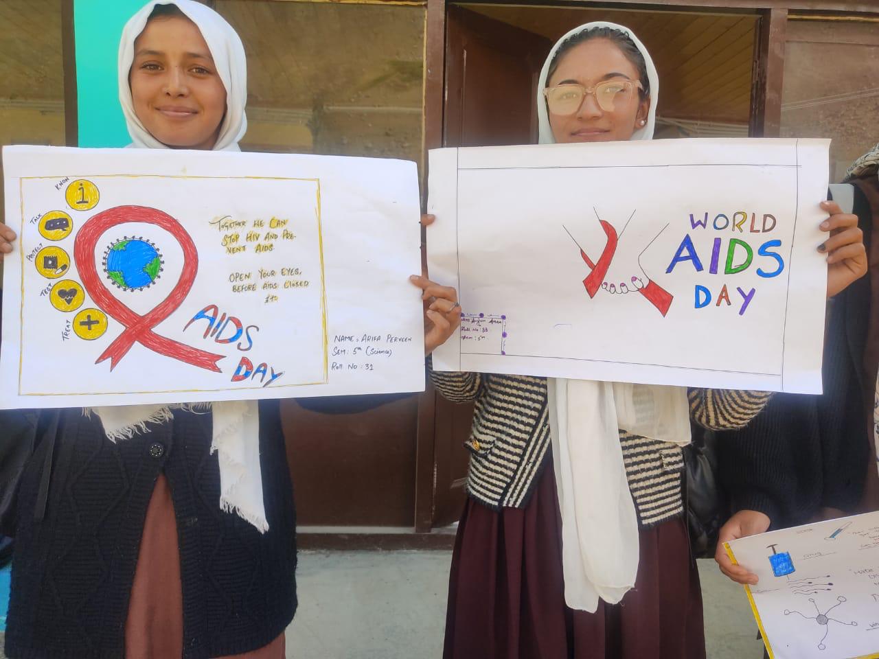Poster making competition on HIV, AIDS awareness held at GDC Drass ...