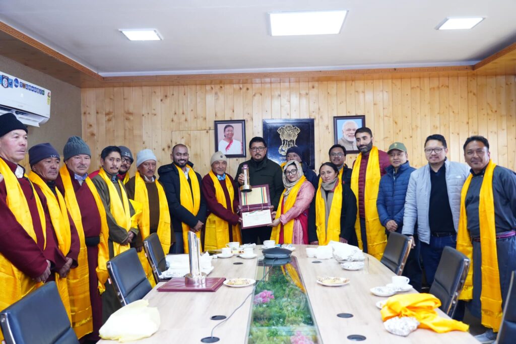 Felicitation of National Panchayat Awardees at LAHDC Leh