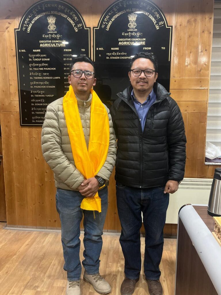 Chosphel congratulates Skalzang for Representing Ladakh in Tanzania