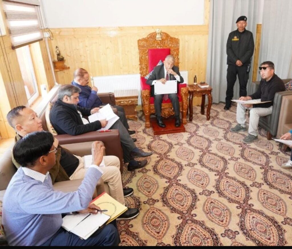 BJP Mandal President Tsering Paldan calls on LG Mishra BJP Mandal President Tsering Paldan calls on LG Mishra
