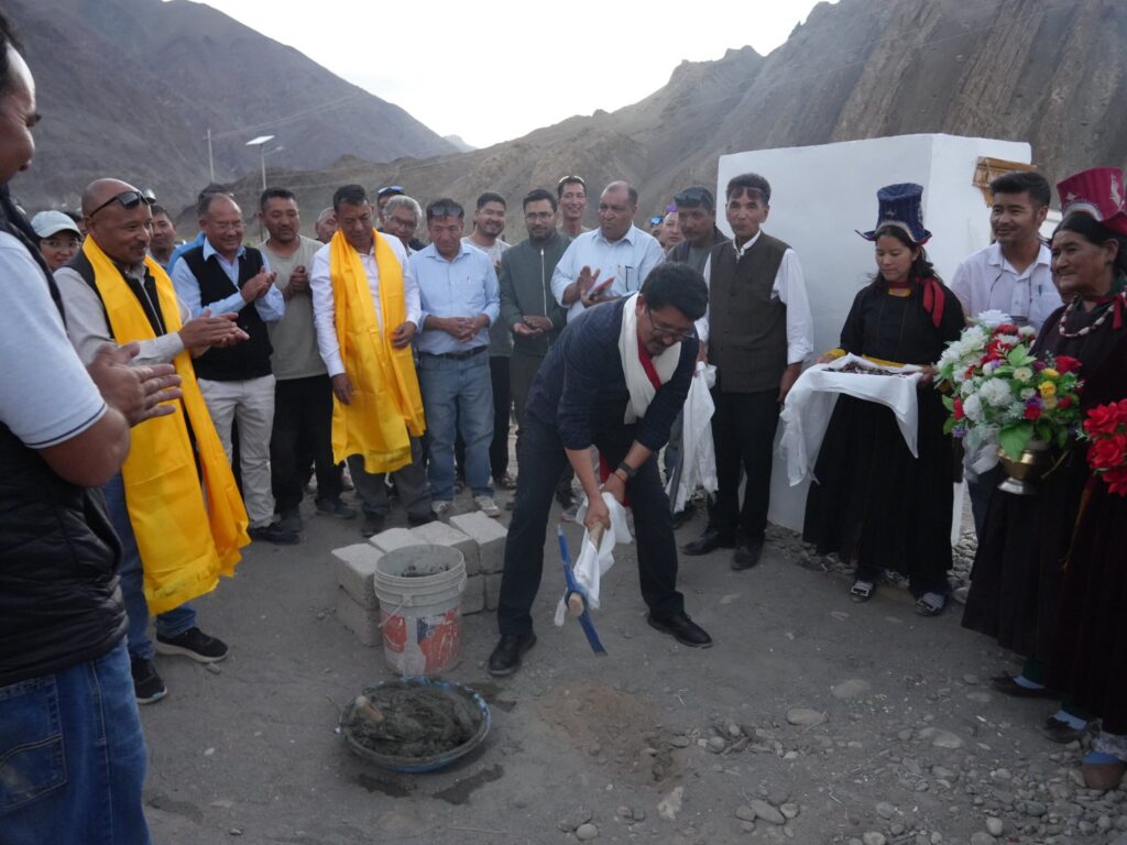 CEC Gyalson lays foundation for Ice Hockey Rink at Alchi