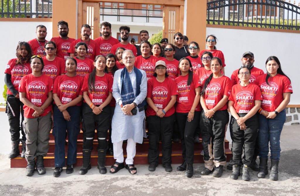 Shakti Yatra riders meet Ladakh LG Kavinder Gupta ahead of Kargil Vijay Diwas