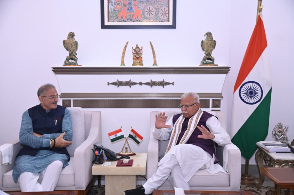 LG Kavinder Gupta meets Union Minister Manohar Lal Khattar in Delhi; discusses key development projects