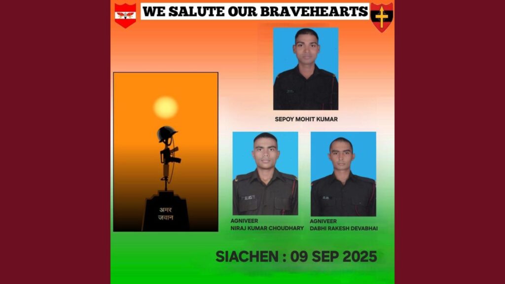 GOC Fire and Fury Corps Salutes 3 Soldiers Who Attained Martyrdom After Avalanche Strikes Siachen Base Camp