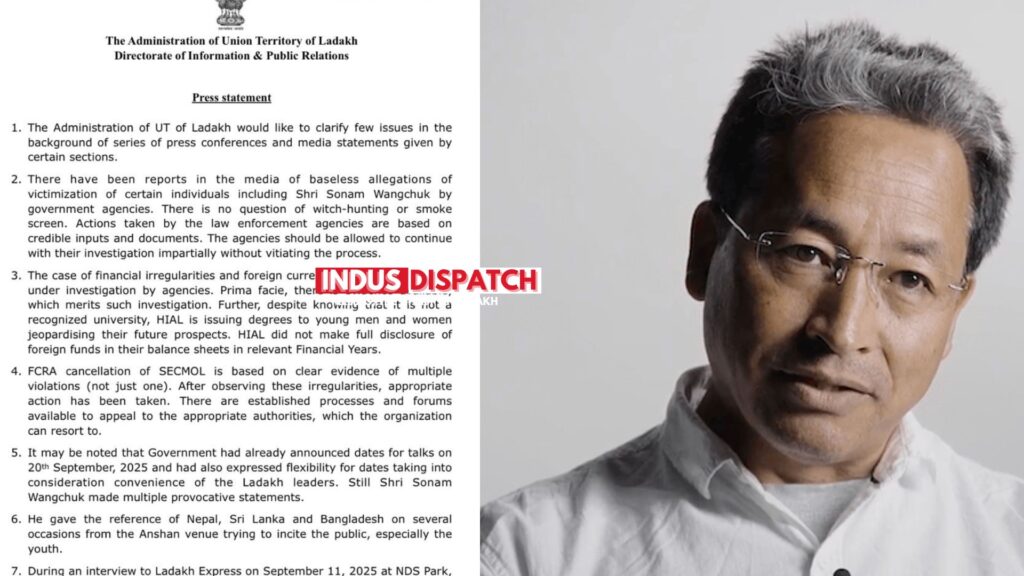 Ladakh admin cites evidence in Wangchuk probe, rejects victimization claims