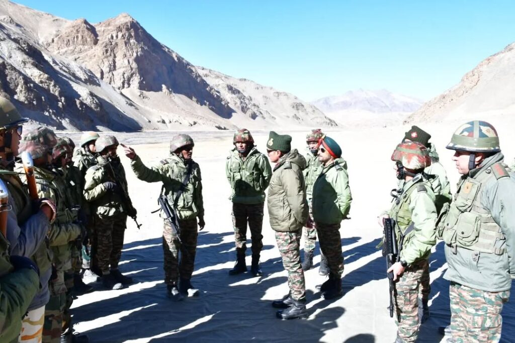 Lt Gen Hitesh Bhalla Commends Troops for Vigilance in Eastern Ladakh