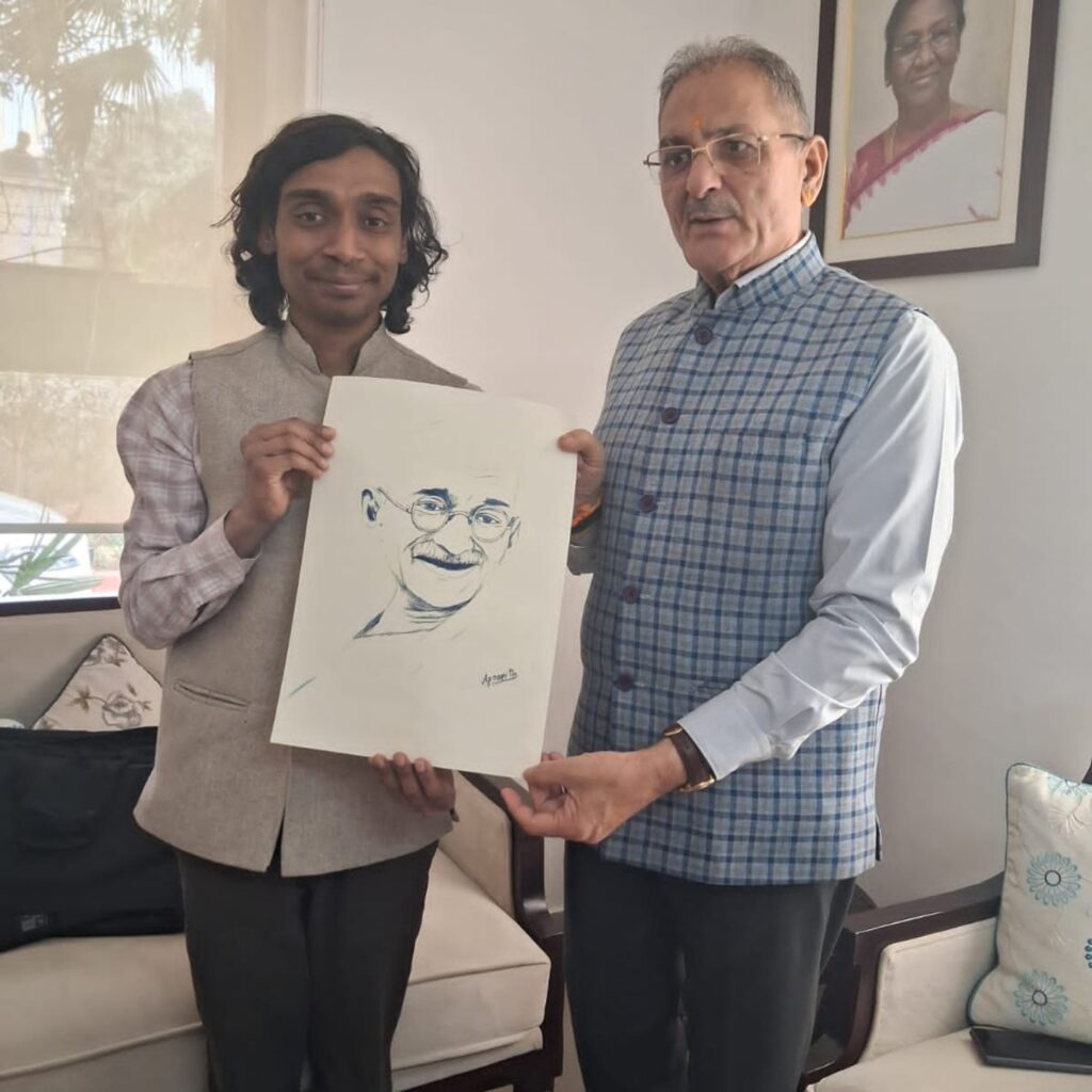 National Awardee Apoorv Om Meets LG Ladakh in Delhi, Shares Inspiring Journey of Empowerment Through Art