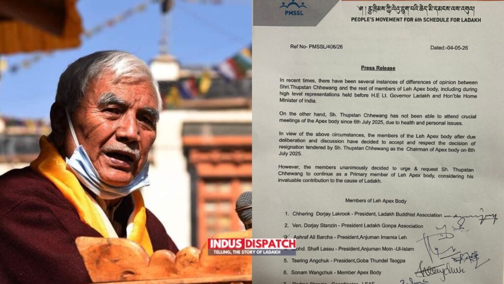 Thupstan Chhewang steps down as Leh Apex Body chairman; members accept resignation