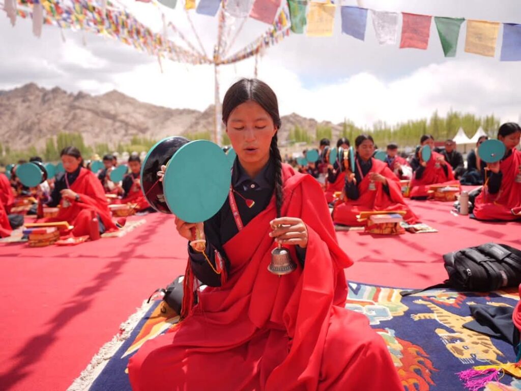 Sacred Rhythms at Jivetsal: Students Perform Chöd Prayer During Holy Relics Exposition