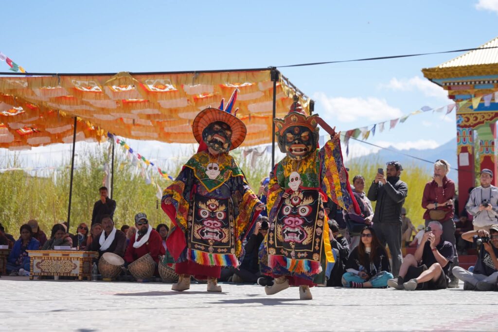 Holy Chams and Sacred Thangka Display Held at Dharma Centre on Second Day of Ladakh Festival 2026